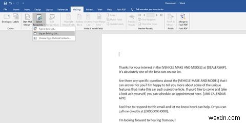 วิธีการทำ Mail Merge ใน Word 