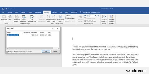 วิธีการทำ Mail Merge ใน Word 