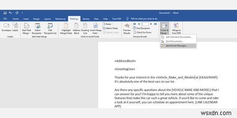 วิธีการทำ Mail Merge ใน Word 