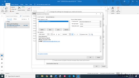 วิธีสร้างลายเซ็นใน Outlook 