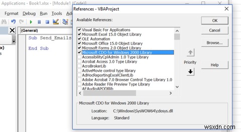 วิธีการส่งอีเมลจากสเปรดชีต Excel โดยใช้สคริปต์ VBA 