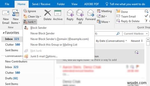 วิธีการไวท์ลิสต์ที่อยู่อีเมลใน Outlook
