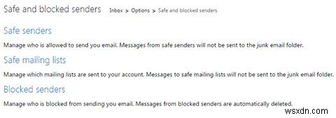 วิธีการไวท์ลิสต์ที่อยู่อีเมลใน Outlook.com