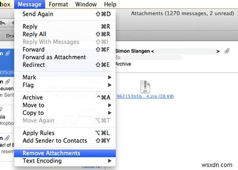 จัดการไฟล์แนบใน Mac Mail 
