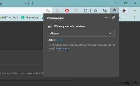 วิธีใช้โหมดประสิทธิภาพใน Microsoft Edge 
