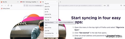 วิธีส่งแท็บระหว่างอุปกรณ์ของคุณโดยใช้ Firefox 