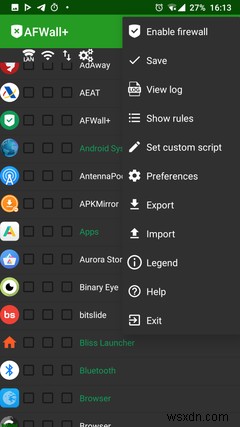 วิธีการตั้งค่าและใช้งานไฟร์วอลล์ Android ที่ดีที่สุด:AFWall+ 