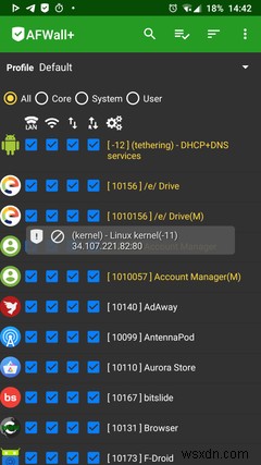 วิธีการตั้งค่าและใช้งานไฟร์วอลล์ Android ที่ดีที่สุด:AFWall+ 