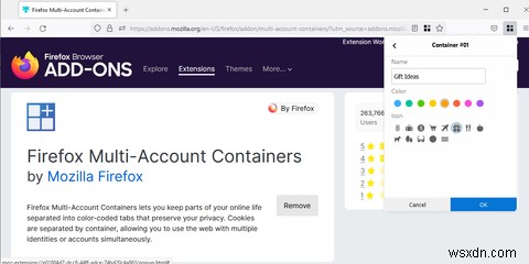 วิธีใช้คอนเทนเนอร์หลายบัญชีใน Firefox 