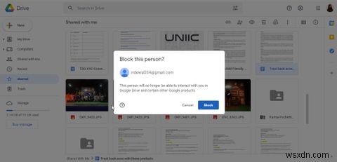 วิธีบล็อกบางคนใน Google Drive 