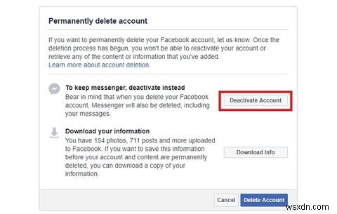 การปิดใช้งานหรือการลบ Facebook หมายถึงความเป็นส่วนตัวอย่างแท้จริง 