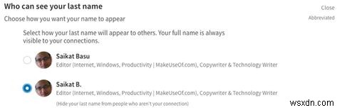 วิธีซ่อนนามสกุลของคุณใน LinkedIn 
