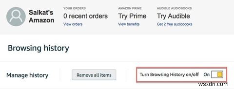 วิธีแก้ไขประวัติการซื้อของใน Amazon 