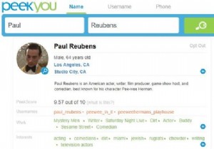 PeekYou คือเครื่องมือค้นหาบุคคลสำหรับค้นหาข้อมูลส่วนตัวของใครบางคน