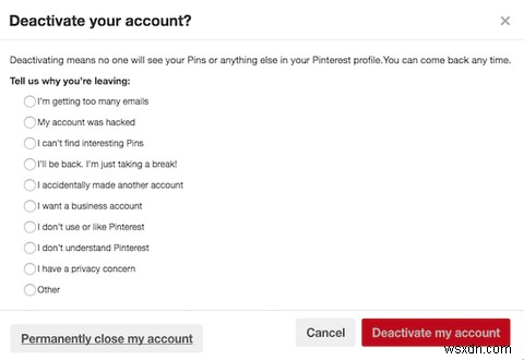 วิธีปิดการใช้งาน (หรือลบ) บัญชี Pinterest ของคุณ 