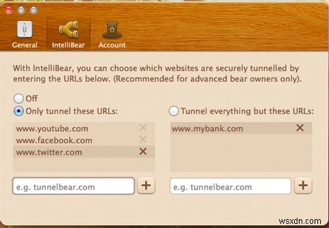 กรองอุโมงค์ VPN ของคุณด้วย Tunnelbears Intellibear 