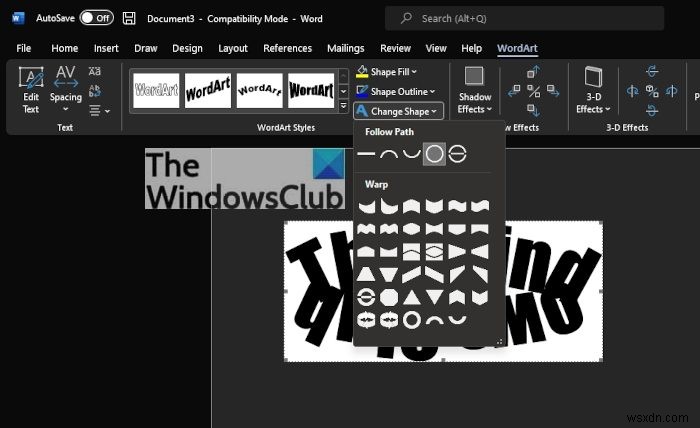 วิธีแทรกข้อความใน Circle หรือ Circle Text ใน Microsoft Word 