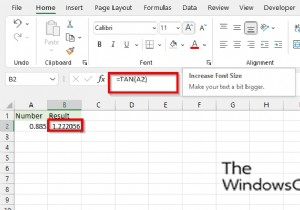 วิธีใช้ฟังก์ชัน TAN ใน Microsoft Excel 