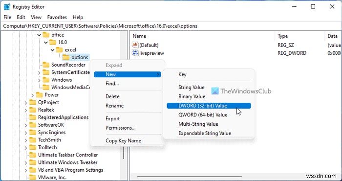 วิธีเปิดหรือปิดใช้งานการแสดงตัวอย่างแบบสดใน Word, Excel, PowerPoint 