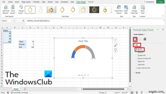 วิธีสร้างแผนภูมิมาตรวัดใน Excel