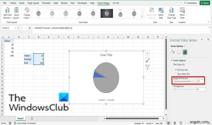 วิธีสร้างแผนภูมิมาตรวัดใน Excel