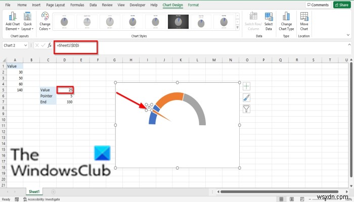 วิธีสร้างแผนภูมิมาตรวัดใน Excel