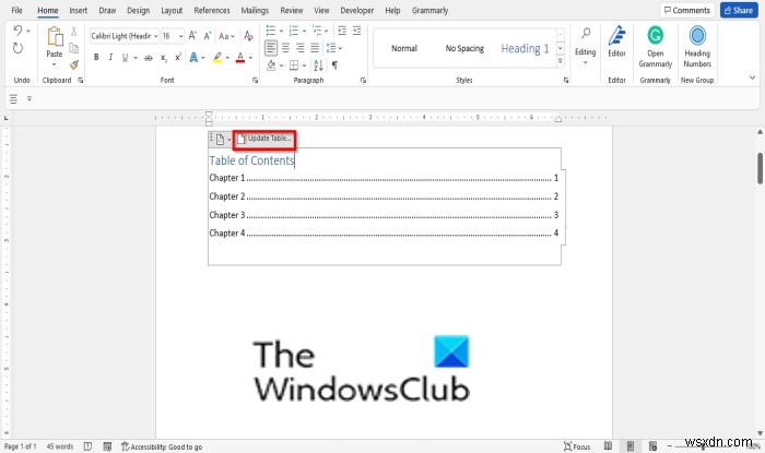 วิธีแก้ไข อัปเดต ลบสารบัญใน Word 