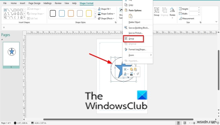 วิธีผสานรูปร่างใน Publisher โดยใช้ฟีเจอร์ Group และ Ungroup 