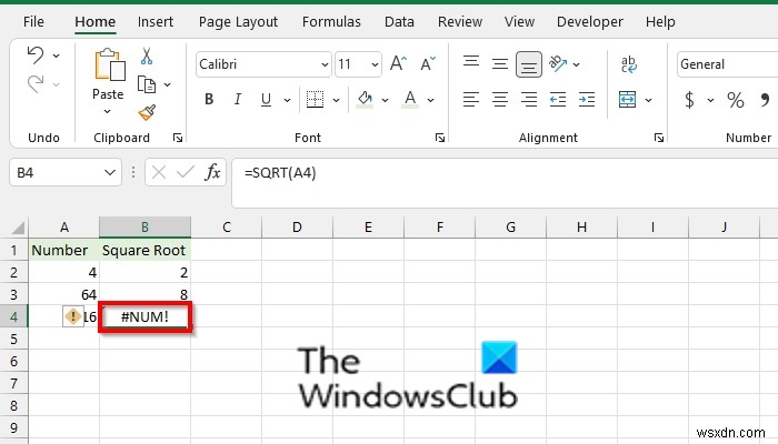 วิธีลบข้อผิดพลาด #NUM ใน Excel