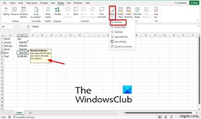 วิธีการเพิ่ม แทรก และใช้บันทึกย่อใน Excel