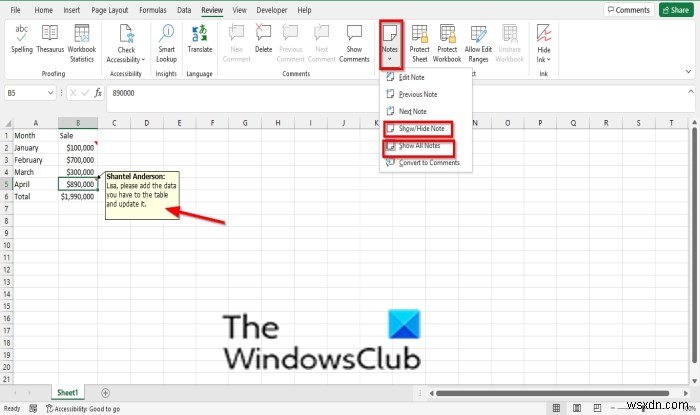 วิธีการเพิ่ม แทรก และใช้บันทึกย่อใน Excel