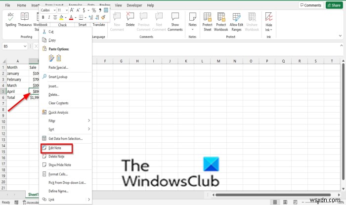 วิธีการเพิ่ม แทรก และใช้บันทึกย่อใน Excel