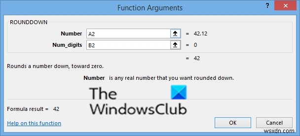 วิธีใช้ฟังก์ชัน ROUNDDOWN ใน Excel