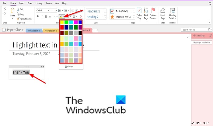 วิธีเน้นข้อความและบันทึกย่อใน OneNote 