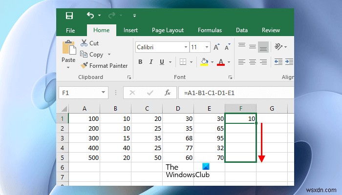 วิธีการลบหลายเซลล์ใน Excel 