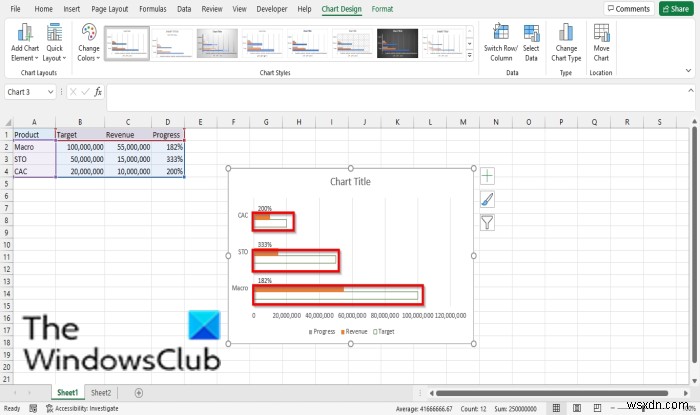 วิธีสร้างแผนภูมิแท่งหรือแผนภูมิความคืบหน้าของวงกลมใน Excel 