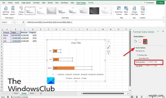 วิธีสร้างแผนภูมิแท่งหรือแผนภูมิความคืบหน้าของวงกลมใน Excel 