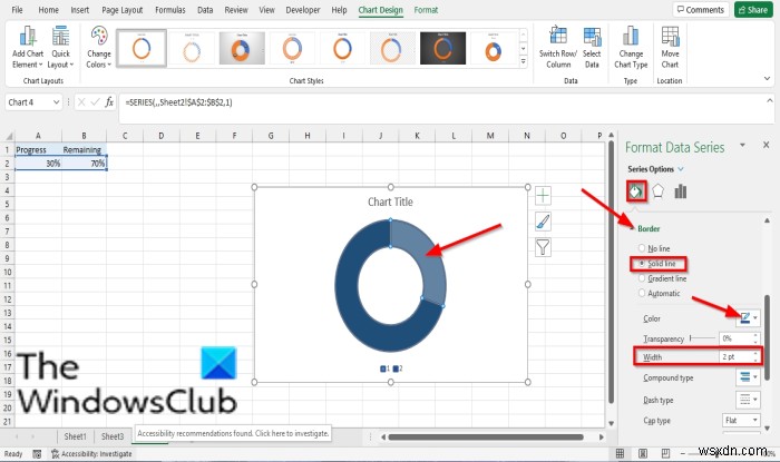 วิธีสร้างแผนภูมิแท่งหรือแผนภูมิความคืบหน้าของวงกลมใน Excel 