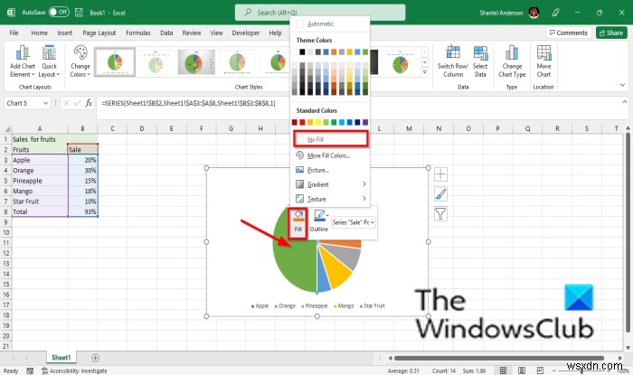 วิธีสร้างแผนภูมิวงกลมครึ่งวงกลมใน Excel