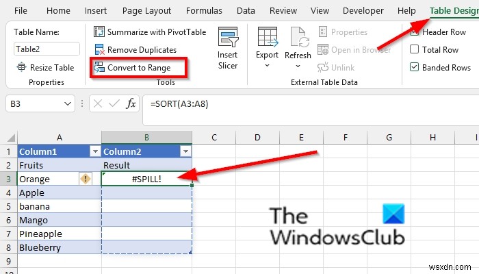 วิธีแก้ไขข้อผิดพลาด SPILL ใน Excel