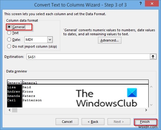 วิธีแปลงข้อความเป็นคอลัมน์ใน Excel 