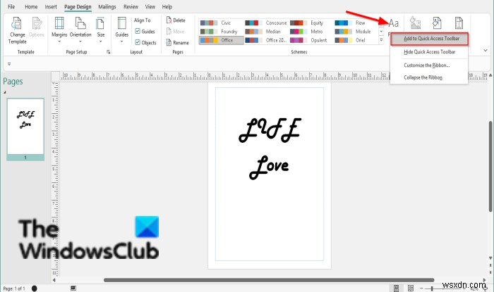 วิธีการใช้ Font Schemes ใน Publisher 