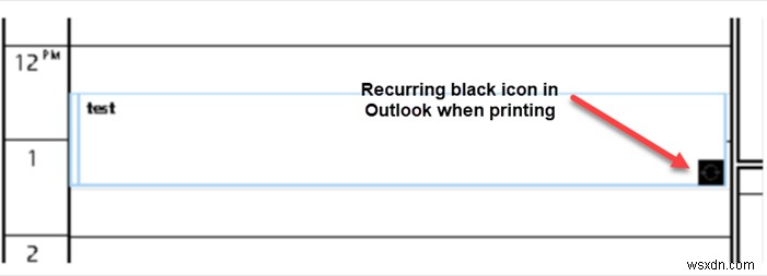ลบไอคอนสีดำเมื่อพิมพ์ปฏิทิน Outlook 