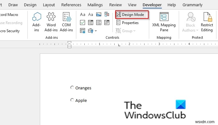 วิธีเพิ่มปุ่มตัวเลือกในเอกสาร Microsoft Word 