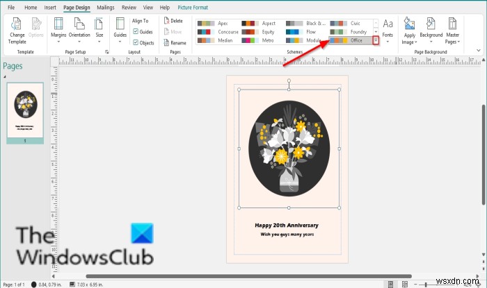 วิธีการใช้ Color Scheme ใน Publisher 