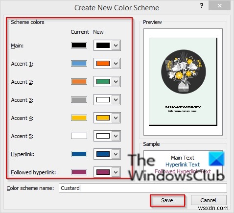 วิธีการใช้ Color Scheme ใน Publisher 