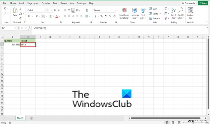 วิธีใช้ฟังก์ชัน FIXED ใน Excel 