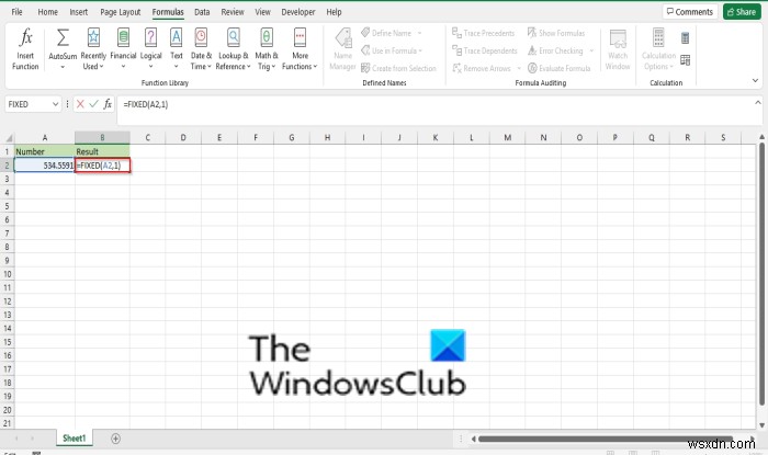 วิธีใช้ฟังก์ชัน FIXED ใน Excel 