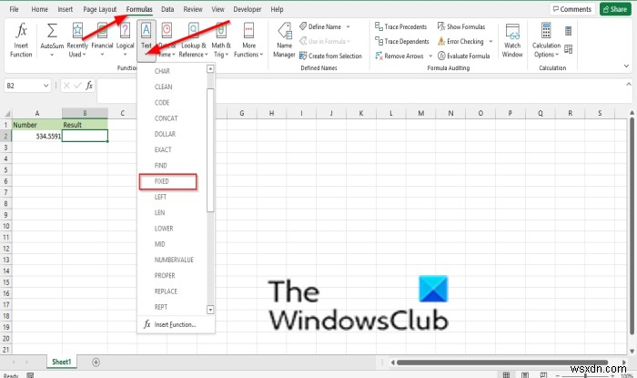 วิธีใช้ฟังก์ชัน FIXED ใน Excel 