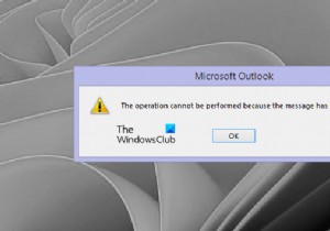 ไม่สามารถดำเนินการได้เนื่องจากข้อความมีการเปลี่ยนแปลง Outlook error 